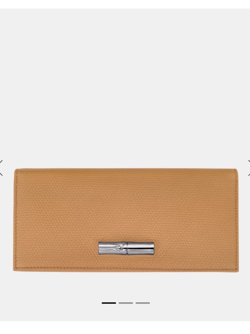 NWOT Longchamp Le Roseau Continental Wallet Beige Leather Bamboo Clasp